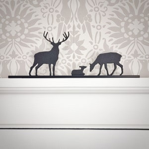 Red Deer Familiengruppe | Schottische Silhouette aus recyceltem Kunststoff | Hirsch, Reh und Kitz