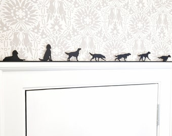 Setter (7 pce standard set) | Gorgeous gift for a Dog lover | Silhouette ornament made from black recycled plastic