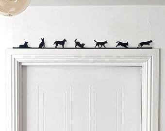 Australian Cattle Dog/Blue Heeler (7 pce set) - Silhouette Artwork made from Recycled Plastic