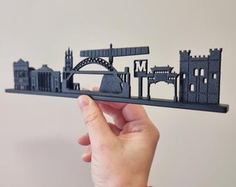 Newcastle Skyline Silhouette - Engraved Recycled Plastic Ornament