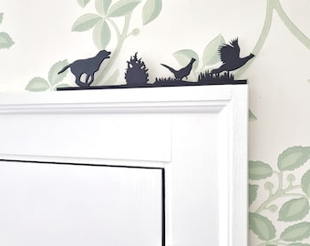 Labrador Retriever Flushing Pheasants | Silhouette Artwork made from Recycled Plastic