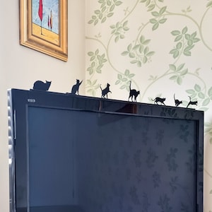 Cat Art (Moggy 7 pce set) | Silhouette Artwork made from Black Recycled Plastic |  | Cat loss gifts