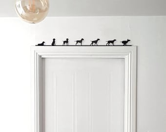 German Wirehaired Pointer (7 pce standard set) | Gorgeous gift for a Dog lover | Silhouette ornament made from black recycled plastic