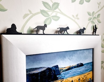 Cocker Spaniel da lavoro (set corto da 5 pezzi) / Silhouette opera d'arte realizzata in plastica riciclata / Nuovo cucciolo regalo / Adotta un animale domestico
