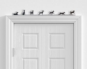 Miniature Pinscher Door Topper (7 pce set) crafted from Recycled Plastic. Pet Artwork designed for little ledges around the home.