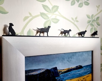 パーソナライズされたワイヤー犬の彫刻、レトリーバーアート、デスク