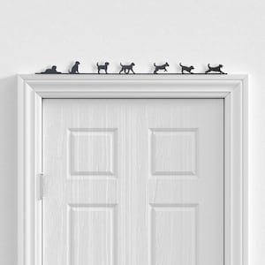 Labradoodle miniature (jeu standard 7 pièces) | Magnifique cadeau pour un amoureux des chiens | Ornement silhouette en plastique recyclé noir