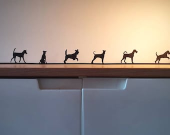 Terrier irlandés (juego estándar de 7 piezas) / Silueta de mascota hecha de plástico reciclado