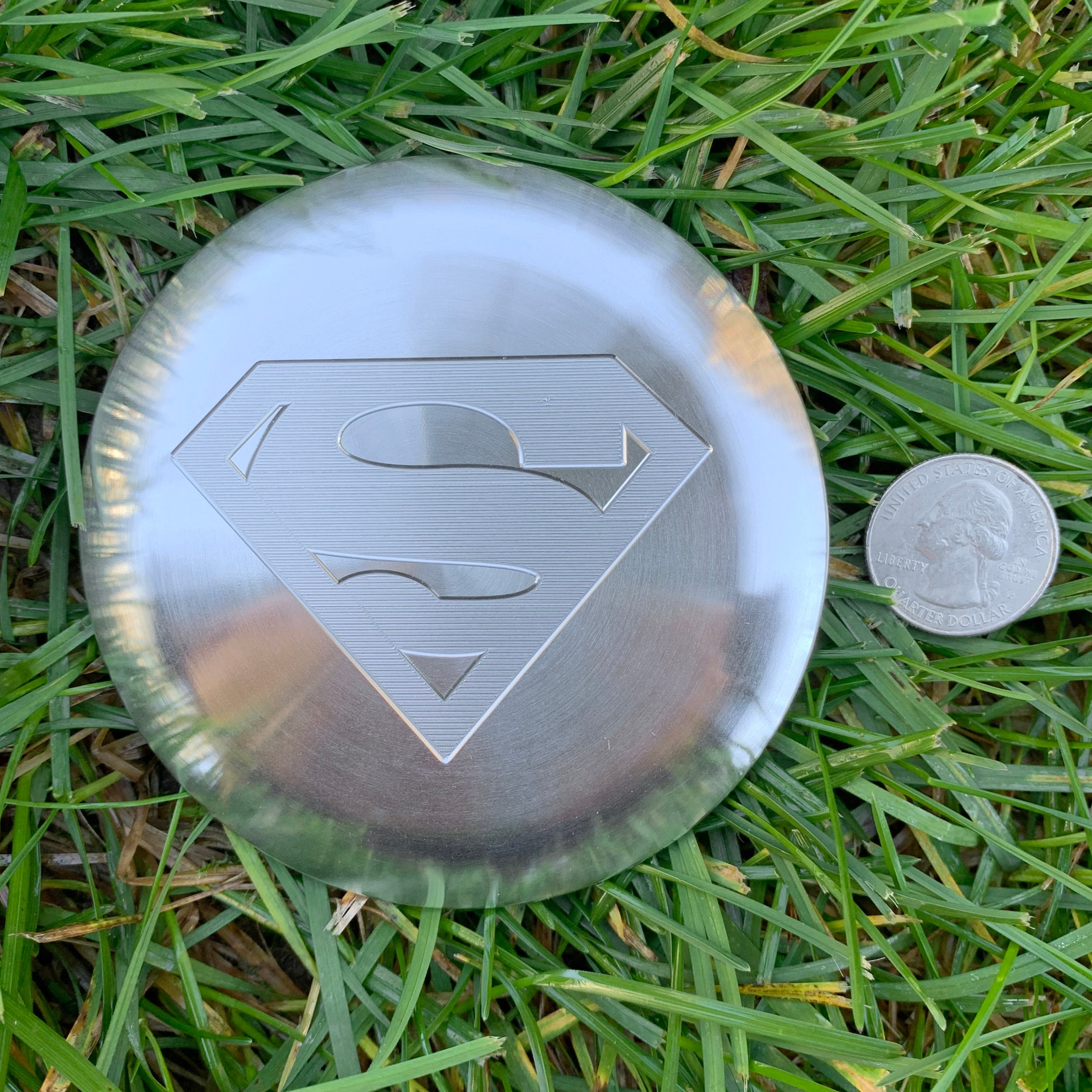 Disc Golf Aluminum Mini Marker Superman Logo Engraved Etsy