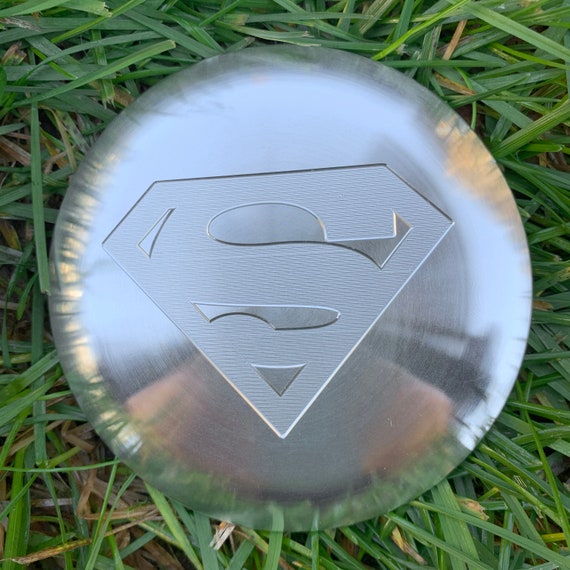 Disc Golf Aluminum Mini Marker Superman Logo Engraved Etsy