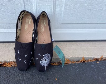 Hand Painted Dandelion Shoes