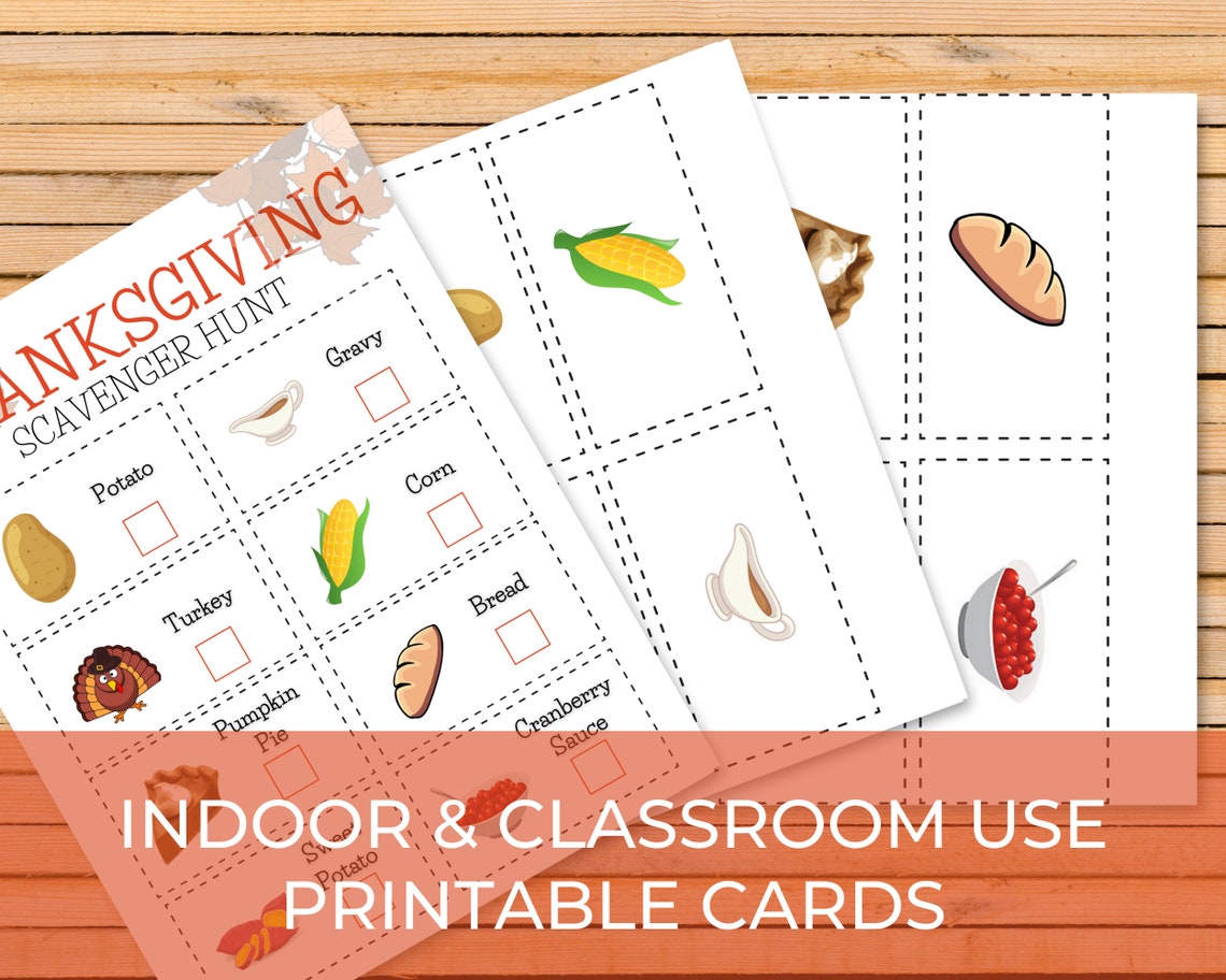 Thanksgiving Food Scavenger Hunt Kids Printable Thanksgiving | Etsy