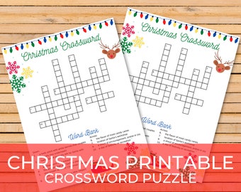 クリスマス クロスワード パズル - 印刷可能なクリスマス ゲーム - インスタント デジタル ダウンロード