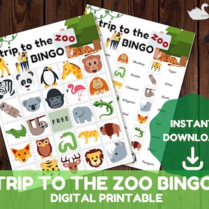 Zoo Bingo - Gioco di Bingo con animali per bambini - Download digitale istantaneo