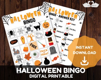 Halloween Printable Bingo Game for Kids - Instant Digital Download