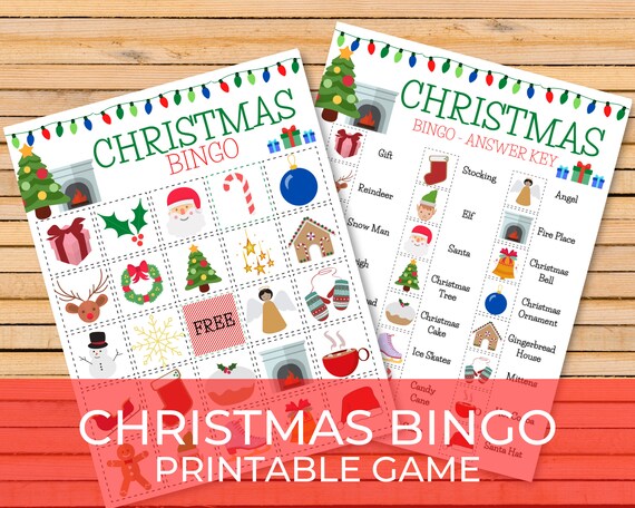 Christmas Bingo Kids Printable Christmas Game Instant | Etsy