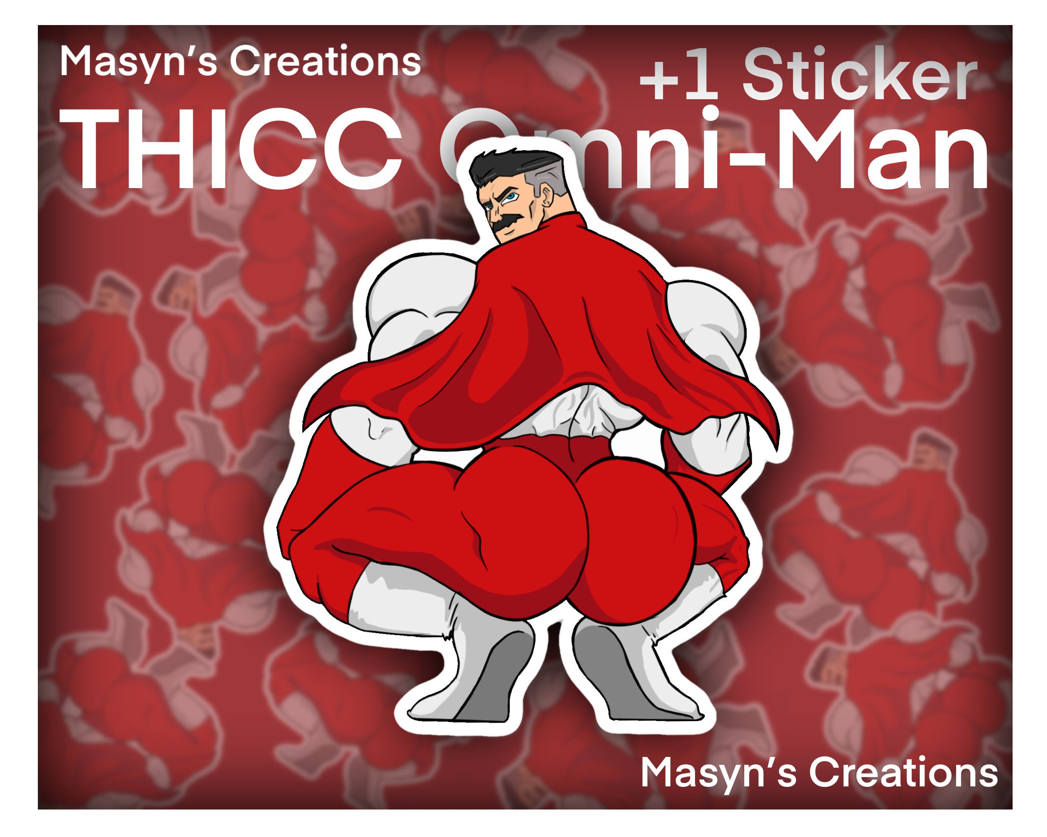 THICC Omniman Sticker Meme Vinyl Stickers Invincible Show Etsy