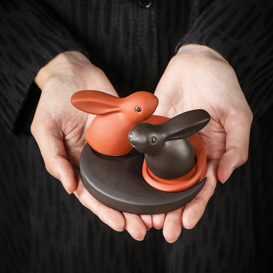 Comptine Cute Rabbit Tea Pet Purple Clay Tea Animal Teaset Etsy
