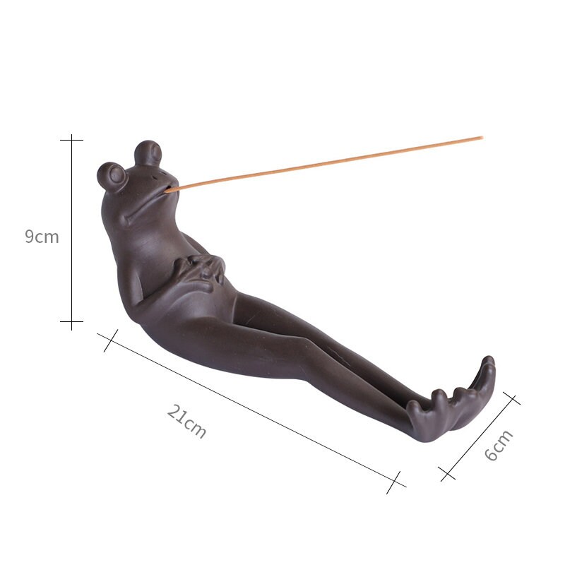 Comptine Purple Clay Incense Burner Funny Frog Smoked Incense Etsy