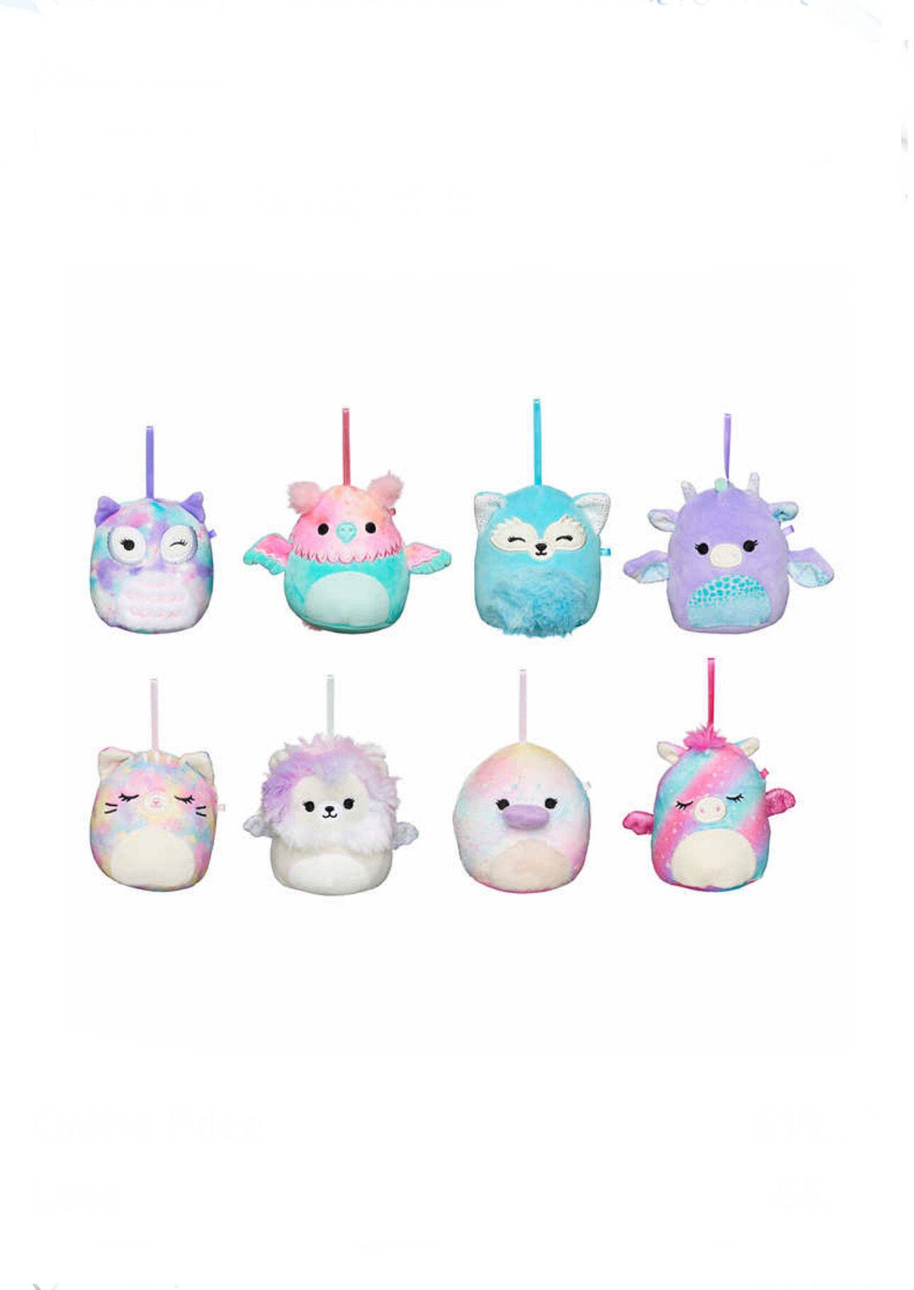 Official Squishmallow 4” Ornaments 8-pack