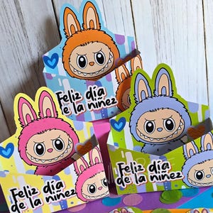Printable kit box envelope Labubu Children&#39;s Day downloadable PDF Children&#39;s Day candy gift PDF mold