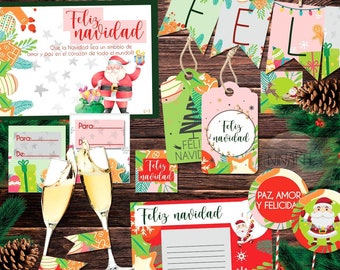 Printable kit decorate your Christmas labels individual postal tags