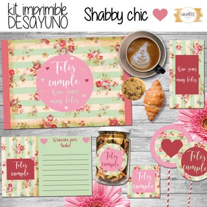 Printable Kit Breakfast Labels Shabby Chic PDF