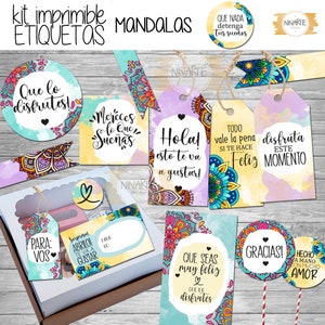 Etichette mandala kit stampabili