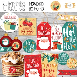 Kit imprimable étiquettes de noël père noël