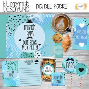 Kit de café da manhã completo para imprimir para o Dia dos Pais