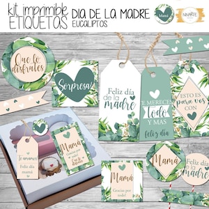 Kit imprimible etiquetas dia de la madre Eucaliptus