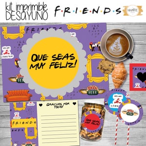 Printable kit Friends adaptable to occasions personalized breakfast snack