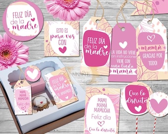 Printable kit abstract mother&#39;s day labels