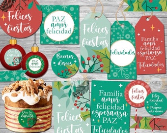 Printable Kit Happy Holidays Sheets Labels