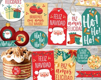 Printable kit christmas labels santa claus