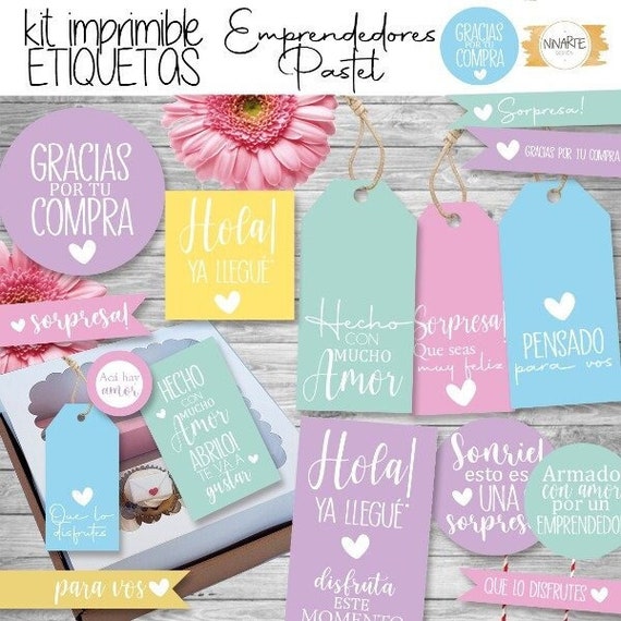 Kit imprimible emprendedores frases color pastel