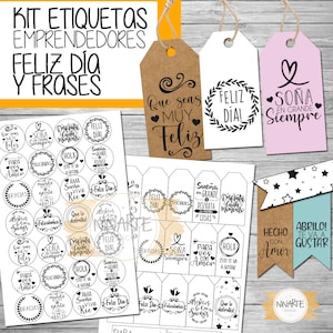 Printable kit LABELS entrepreneurs circular tags PDF ready