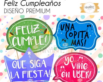 Props Photo Booth Happy Birthday PDF Photo Posters