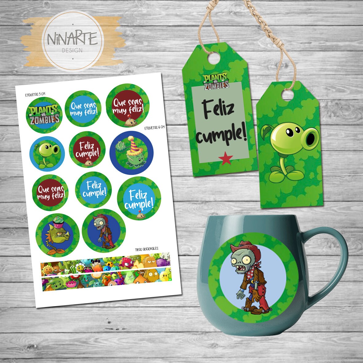 PLANTS VS ZOMBIES - Food Labels - 20 LABELS by Customized Resources