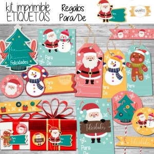 Kit imprimible navidad etiquetas regalos para/de