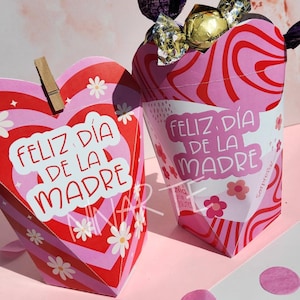 Bedruckbare Schachteln zum Befüllen, Alles Gute zum Muttertag, Geschenksprüche, Verpackung zum Befüllen