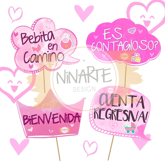 Props Photo Booth Baby Shower Nena Mujer PDF Carteles Frases - Etsy