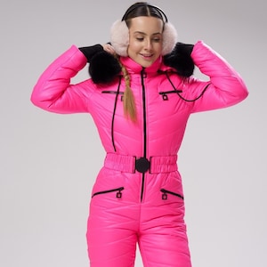 Pink ski suit for women  Warm snow suit Winter activewear Gift for skier Sister birthday gift ideas