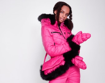 Last Size XXL Bright Pink Ski Suit With Bag and Mittens - Etsy