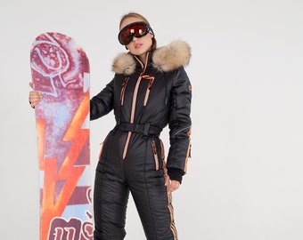 Tuta da sci Abbigliamento da donna invernale Tuta da sci da donna nera Tuta calda da donna Abbigliamento sportivo invernale Regalo per sciatore Idee regalo di compleanno per sorella