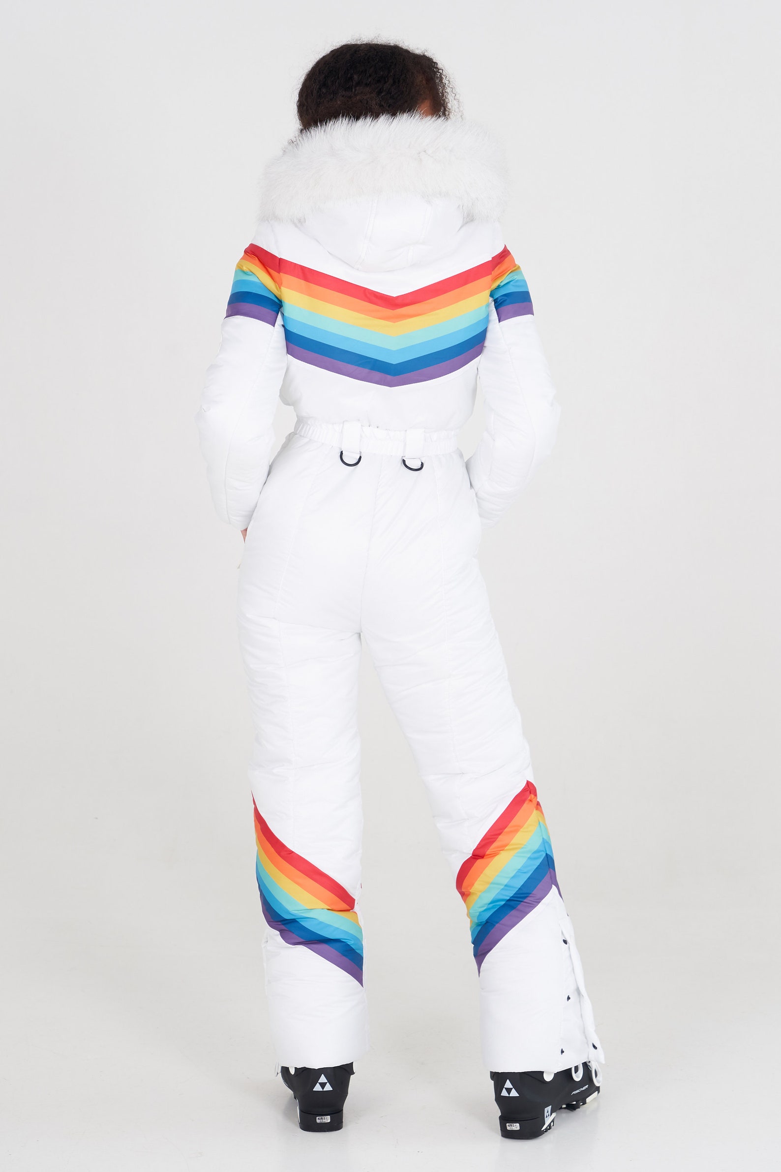 Womens Ski Suit Wiht Rainbow Black Womens Ski Suit Warm Etsy