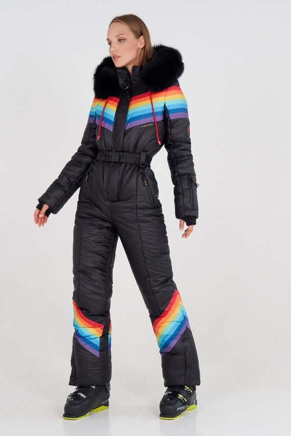 de para mujer con arcoíris Negro traje esquí - Etsy España