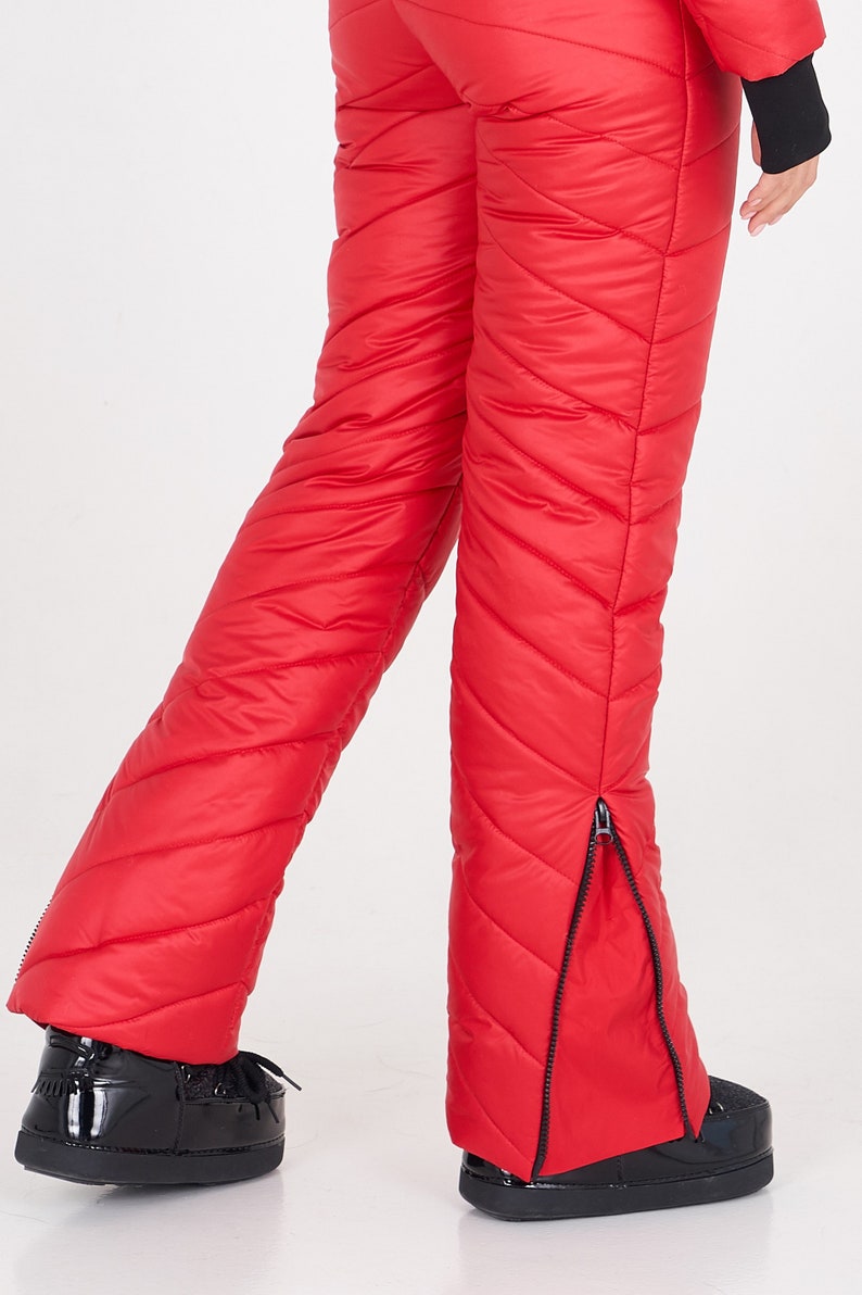 Red Ski Suit for Women Ski Jumpsuit Womens Snowsuit One Piece Etsy