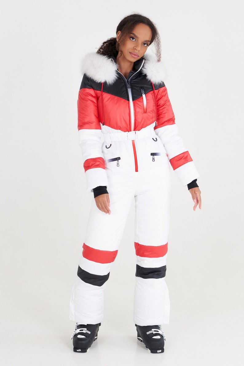 Womens Snowsuit White Womens Ski Suit Black Womens Ski Suit Etsy