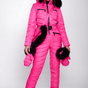 Bright Ski Suit, Womens Winter Activewear, Ski Suit With Bag and Mitten ...